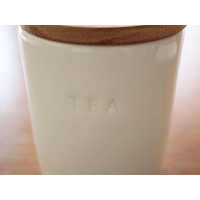 陶器と木蓋のティーキャニスター ナチュラル 日本製 ナチュラル