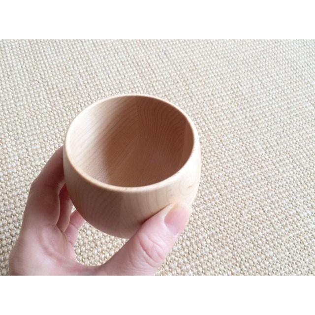 蔵出し　おちょこ5個 ナチュラルな木のコップ 楓 かえで メープル ラウンド グラス 酒器