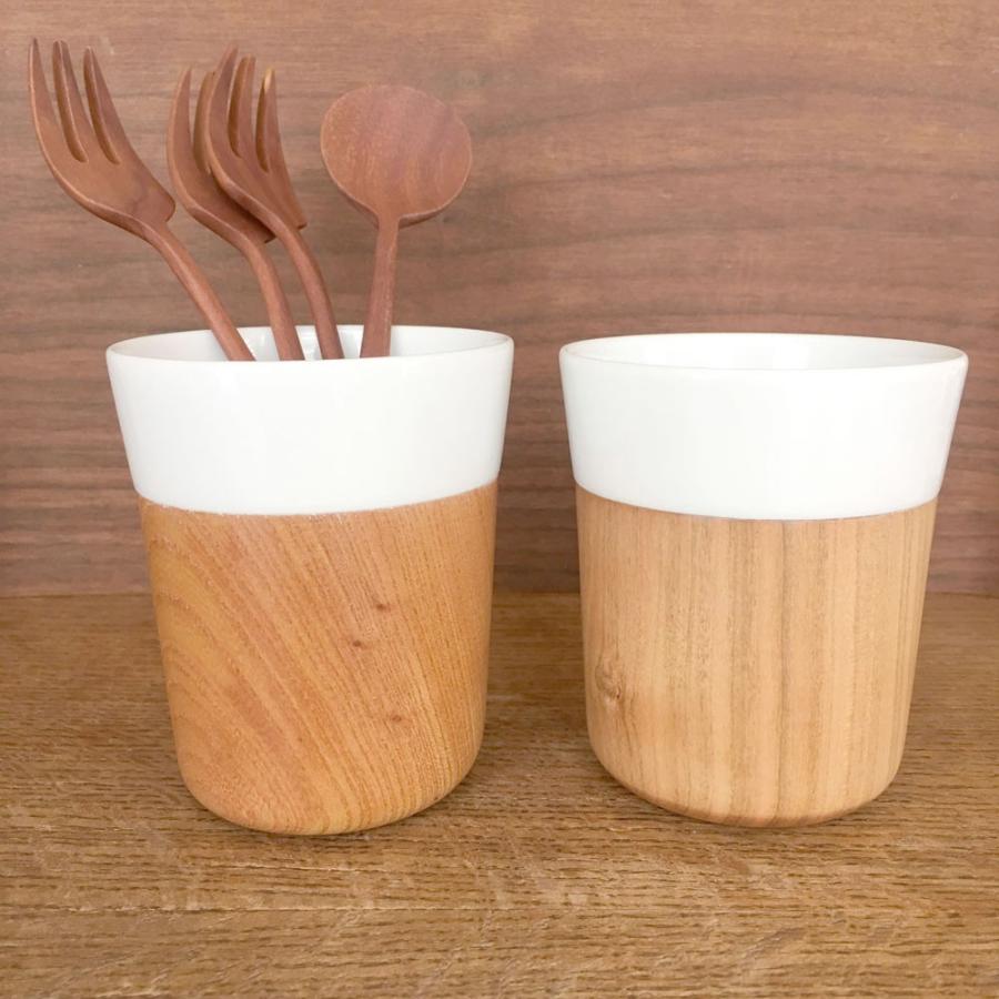 木と陶器のマグカップ 木影 kokage ぬくもりのある木のコップー ぶな/メープル/欅/山桜 北欧インテリア ナチュラルデザイン 木の食器 ギフト |  | 08