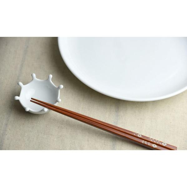 豆皿 ミルククラウン drops 白磁(裏印無し) 小皿 箸置き スプーン