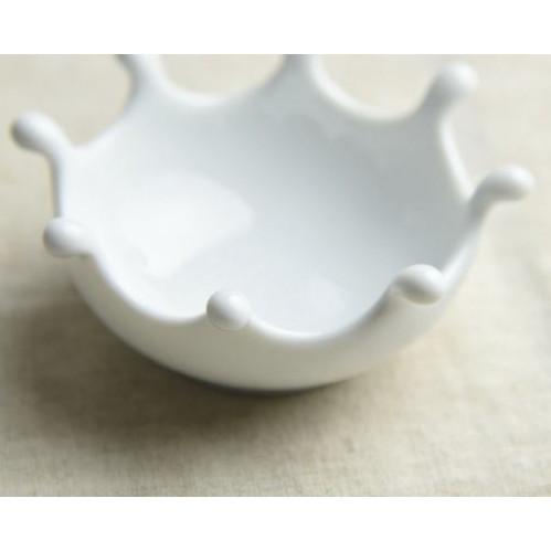 豆皿 ミルククラウン drops 白磁(裏印無し) 小皿 箸置き スプーン