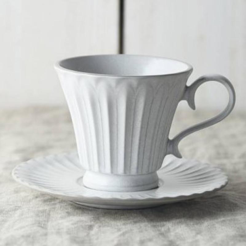 シャビーシック　マグカップ　2個　ペア　コーヒーカップ　コップ　ホワイト カップ＆ソーサー シュシュ・グレース ホワイト/ブラック シャビー