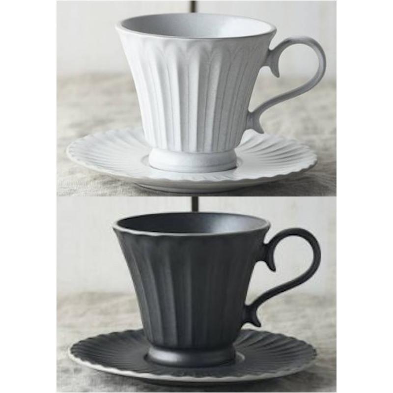 カップ＆ソーサー シュシュ・グレース ホワイト/ブラック シャビー