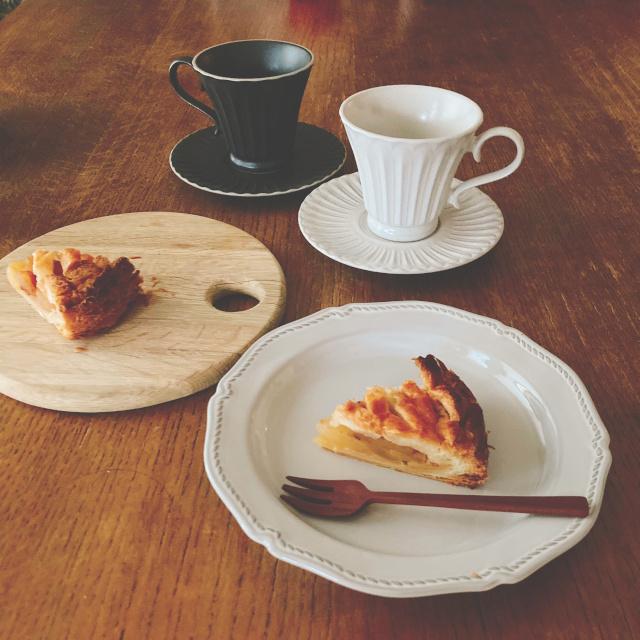 カップ＆ソーサー シュシュ・グレース ホワイト/ブラック シャビー