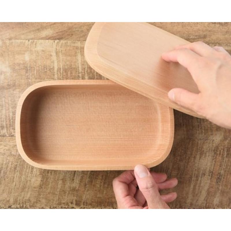 弁当箱 おすすめ 木製 白木くりぬき弁当箱 スクエア ランチボックス ナチュラル |  | 02