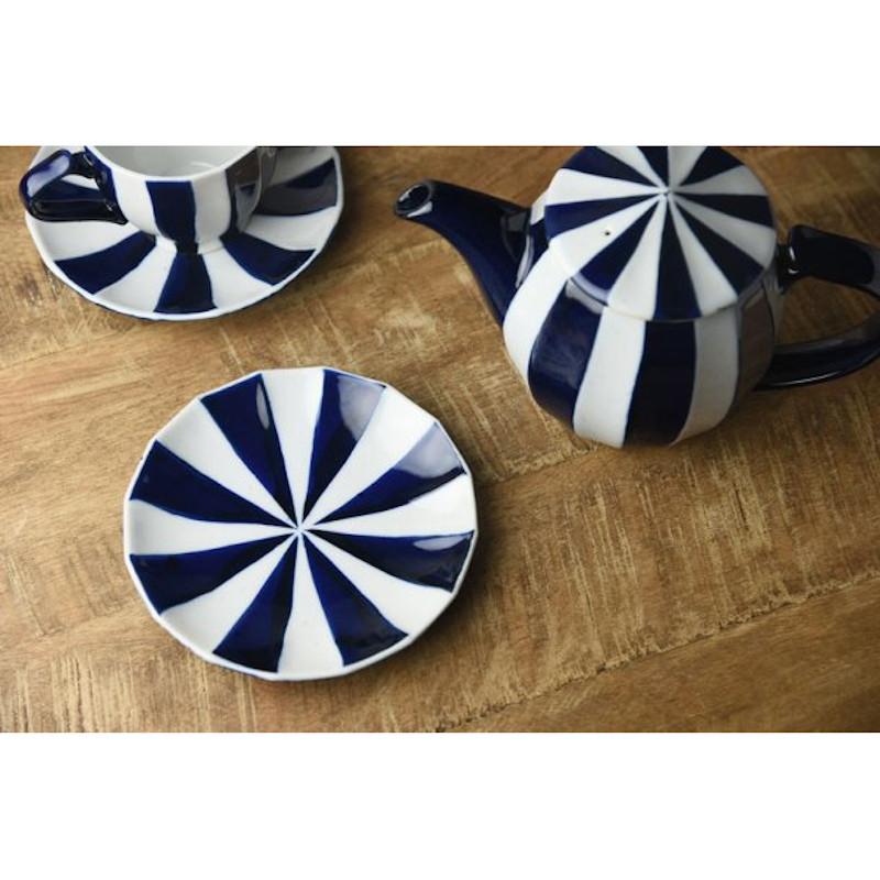 ティーポット サーカステント 茶こし付き ストライプ インディゴブルー コーヒーポット 日本製 美濃焼 Ymn デザイン雑貨のコンセプトストア 通販 Yahoo ショッピング