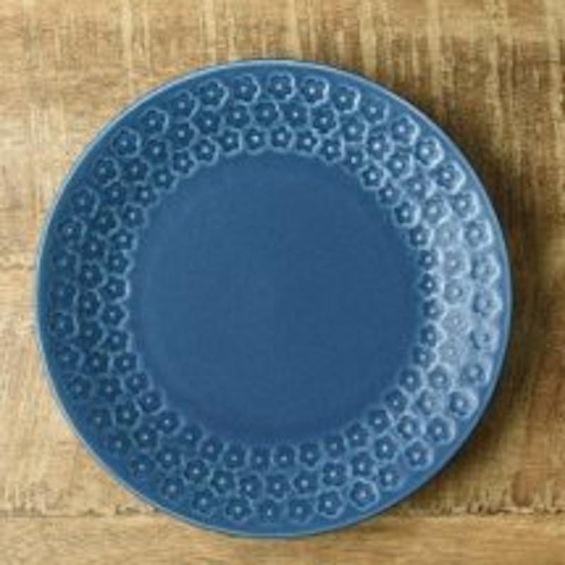 値下げしました 美品 源右衛門 直径17cm 花柄青装飾フラワー型皿5枚
