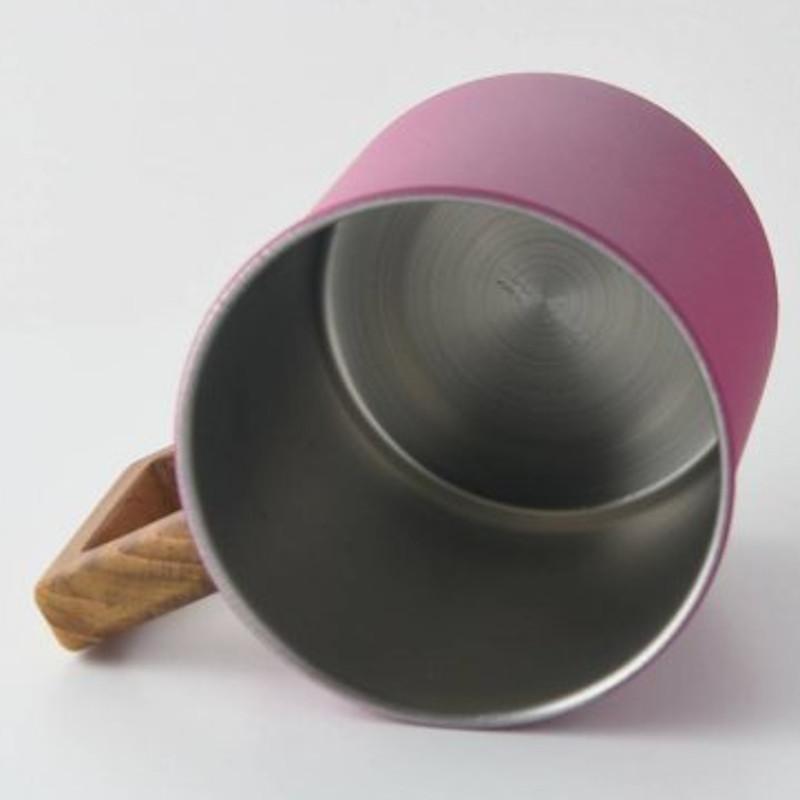マグカップ WOOD HANDLE MUG ピンク/グリーン/グレーフリーカップ