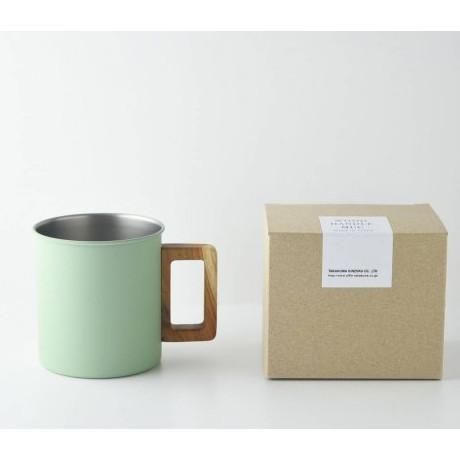 マグカップ WOOD HANDLE MUG ピンク/グリーン/グレーフリーカップ
