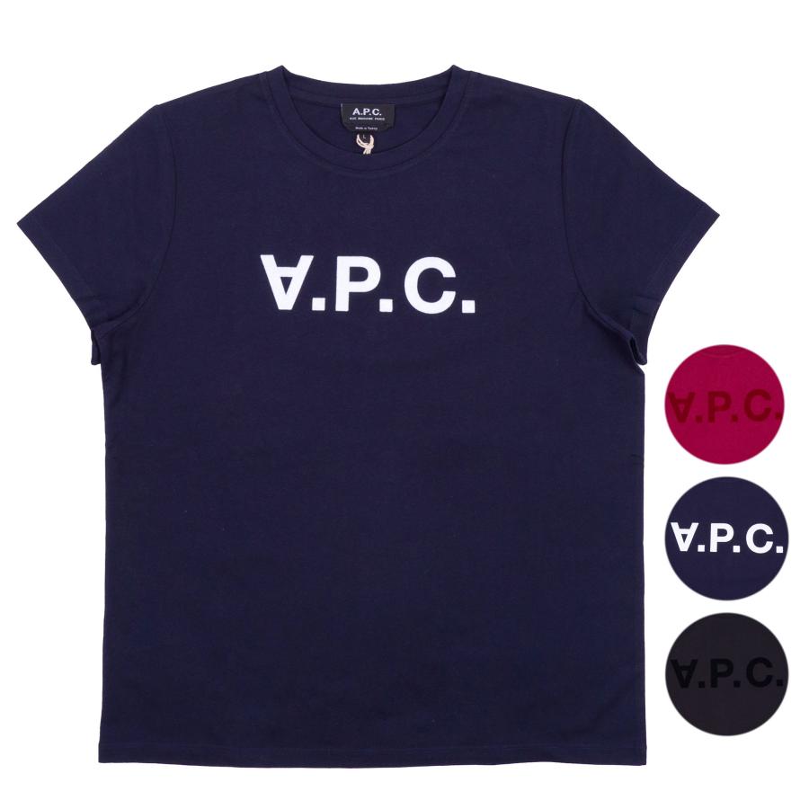 アーペーセー レディース 半袖Tシャツ クルーネック カットソー ロゴT