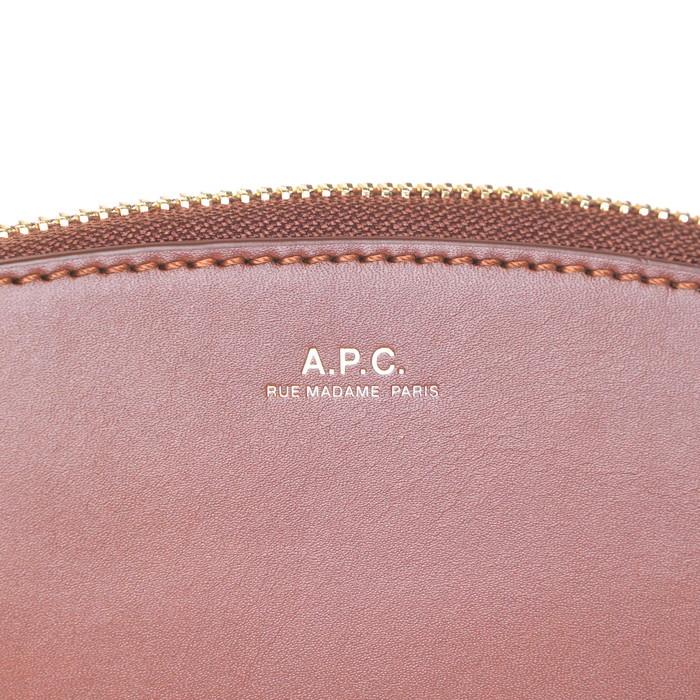 アーペーセー ラウンドファスナー長財布 レザー A.P.C. Demi-Lune ウォレット F63218 PXAWV ブラウン ブラック｜concerto｜07