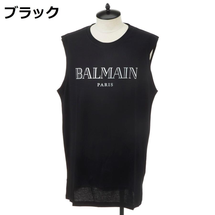 バルマン メンズ タンクトップ ブラック ホワイト ロゴ BALMAIN RH11170｜concerto｜04