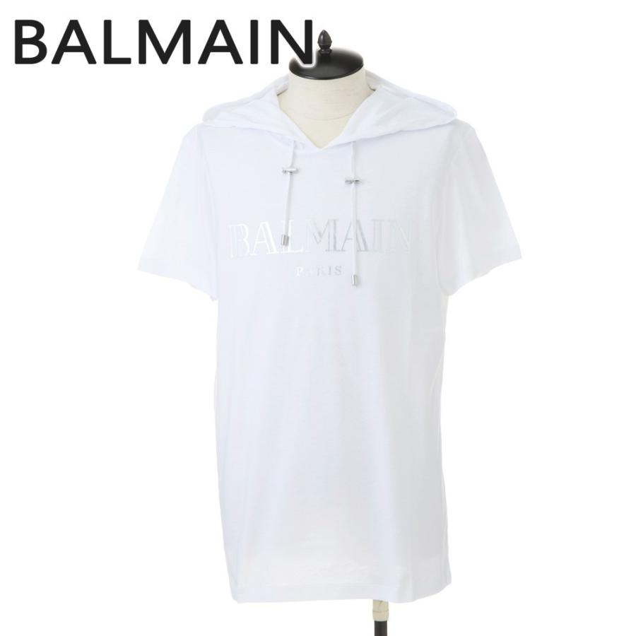 バルマン BALMAIN メンズ 半袖パーカー RH11180 I057 0FA ホワイト