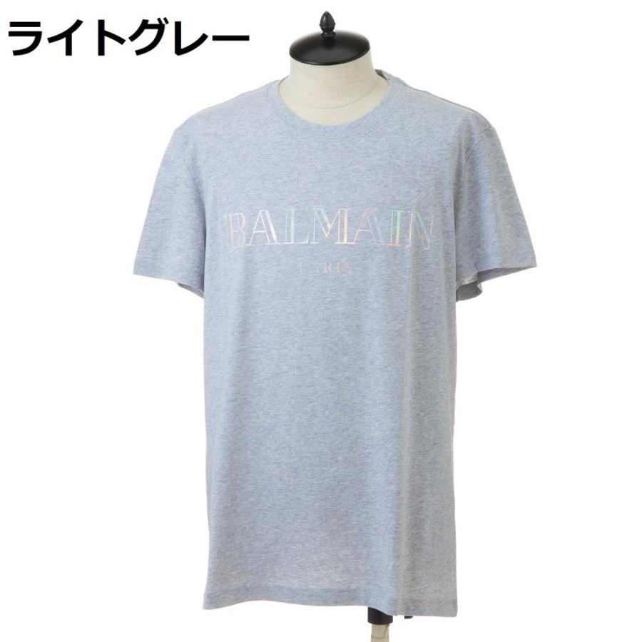 バルマン メンズ 半袖クルーネックTシャツ ロゴプリント ブラック ライトグレー ホワイト BALMAIN RH11601｜concerto｜09