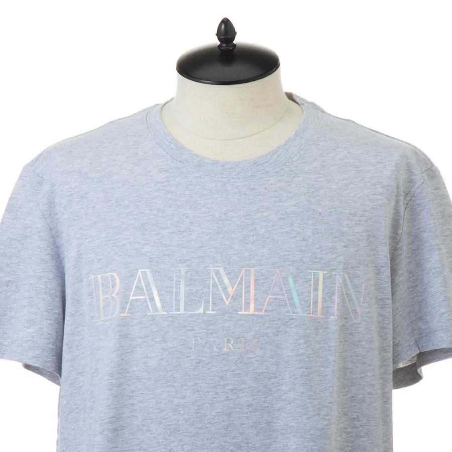 バルマン メンズ 半袖クルーネックTシャツ ロゴプリント ブラック ライトグレー ホワイト BALMAIN RH11601｜concerto｜10