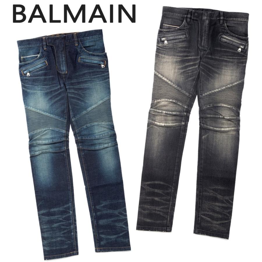 バルマン メンズ バイカー デニムパンツ ブラック ブルー BALMAIN RH15258 :BLM-U-RTW-S9-RH15258