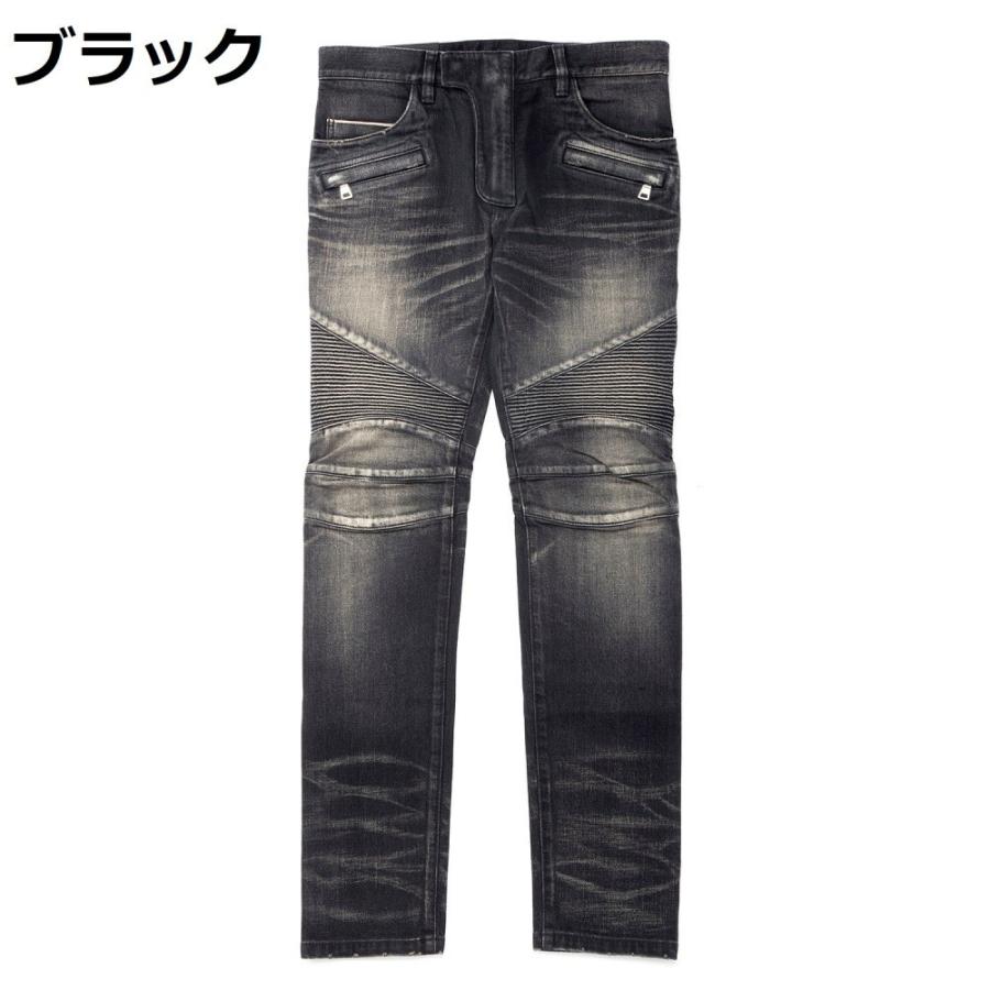 バルマン メンズ バイカー デニムパンツ ブラック ブルー BALMAIN RH15258 :BLM-U-RTW-S9-RH15258