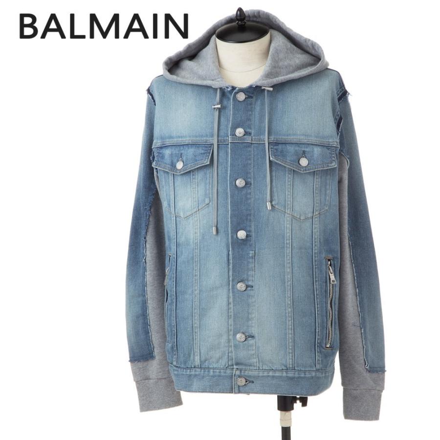 BALMAIN バルマン メンズ 長袖 バイマテリアル デニム BALMAIN バルマン メンズ 長袖 バイマテリアル デニム