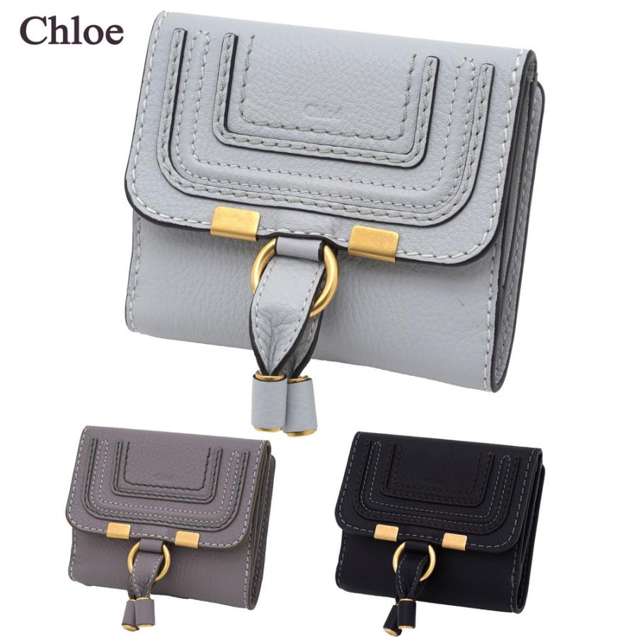 Chloe クロエ 2つ折り財布 マーシー ブラック/グレー/ライト Chloe クロエ 2つ折り財布 マーシー ブラック/グレー/ライト