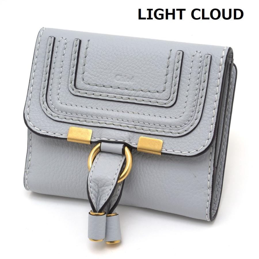 Chloe クロエ 2つ折り財布 マーシー ブラック/グレー/ライトグレー 