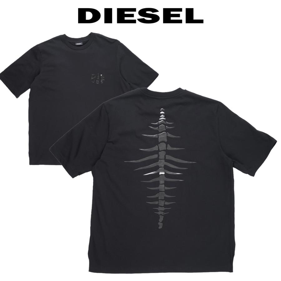 ディーゼル メンズ 半袖 Tシャツ ブラック オーバーサイズ DIESEL