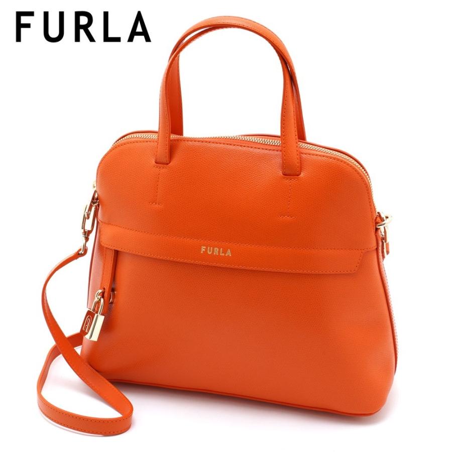 フルラ ショルダーバッグ／ハンドバッグ オレンジ レディース 2WAY レザー FURLA PIPER M DOME BAQNFPI ARE000 BG600 ORANGE i｜concerto