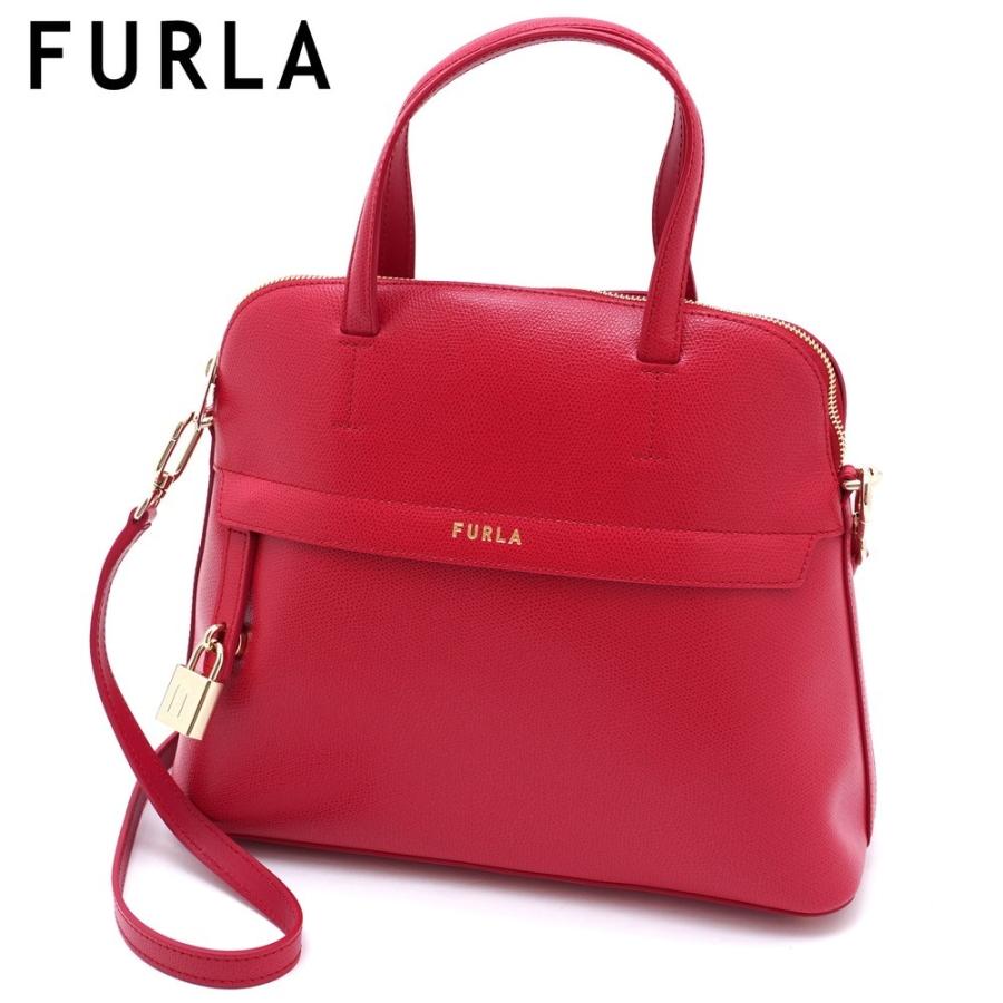 フルラ ショルダーバッグ／ハンドバッグ レッド レディース 2WAY レザー FURLA PIPER M DOME BAQNFPI ARE000 RUB00 RUBY｜concerto