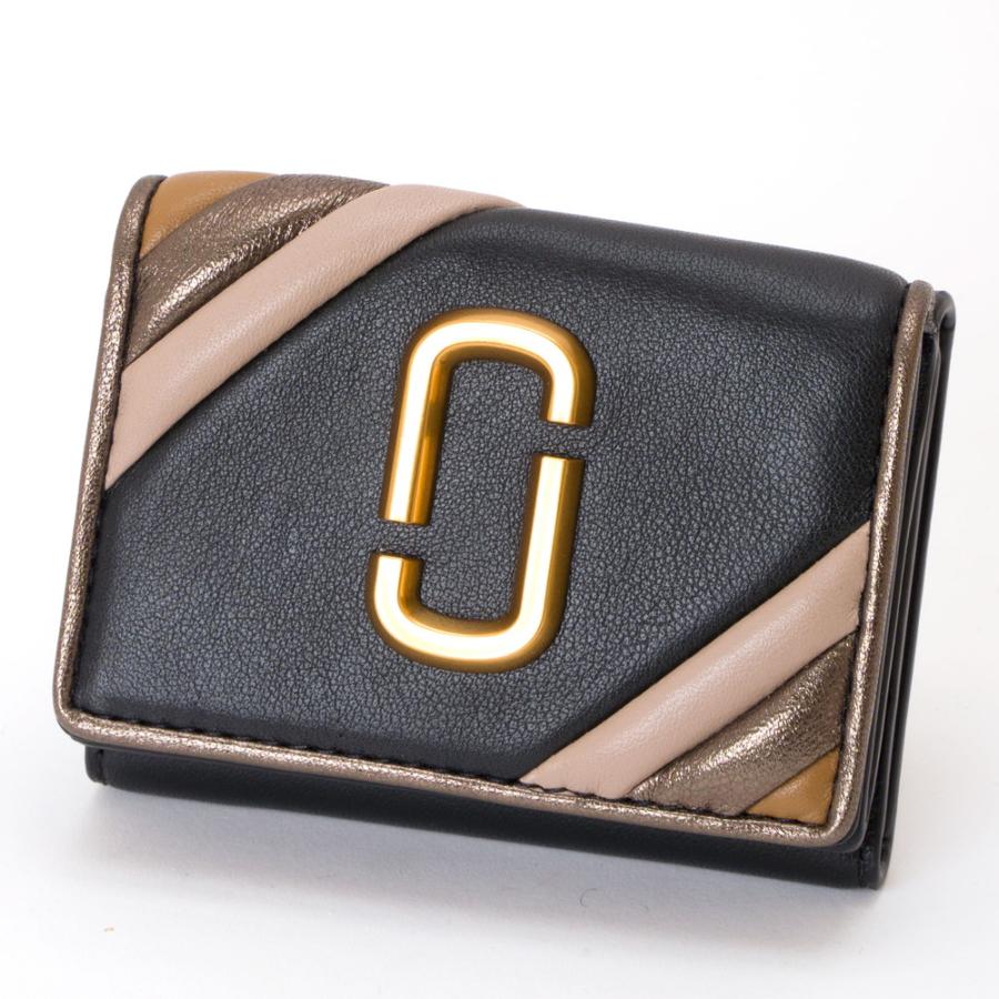 MARC JACOBS マークジェイコブス 三つ折り財布 ブラックマルチ MARC JACOBS マークジェイコブス 三つ折り財布 ブラックマルチ