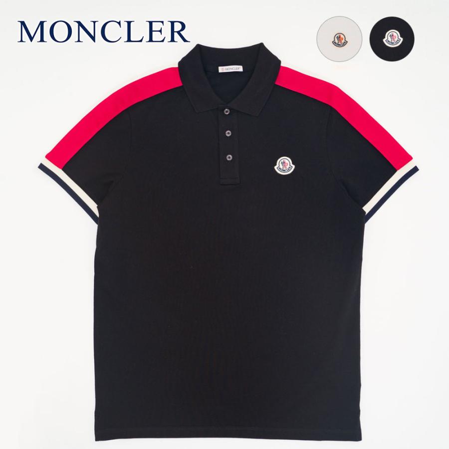 MONCLER ポロシャツ ロゴ ワッペン 半袖 ブラック