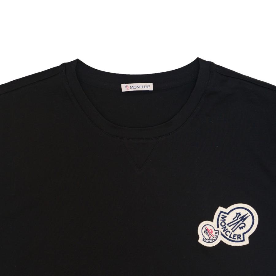 モンクレール 半袖Tシャツ ブラック ブルー ワッペン MONCLER 8C00057 8390Y｜concerto｜04