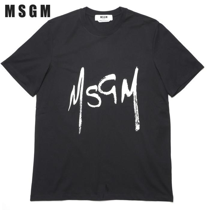 MSGM スプレーロゴ メンズ 半袖Tシャツ 2940MM195 207598 99 エムエス