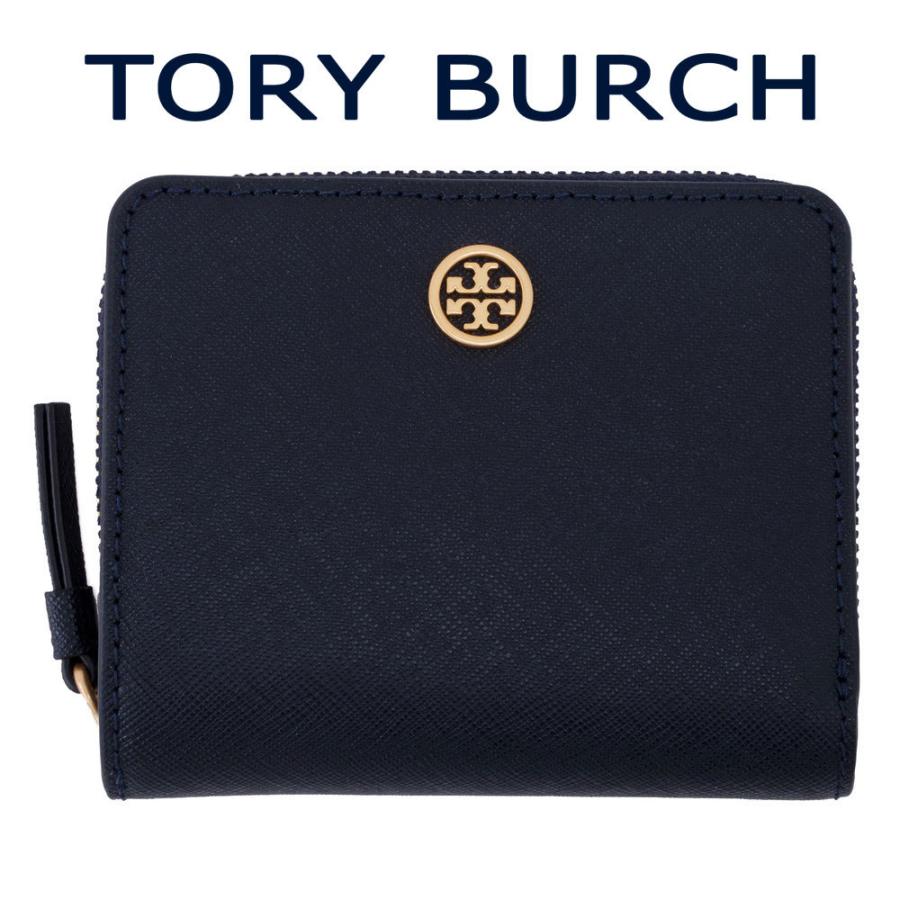 TORY BURCH トリーバーチ 二つ折り財布 ネイビー ROBINSON BI-FOLD 