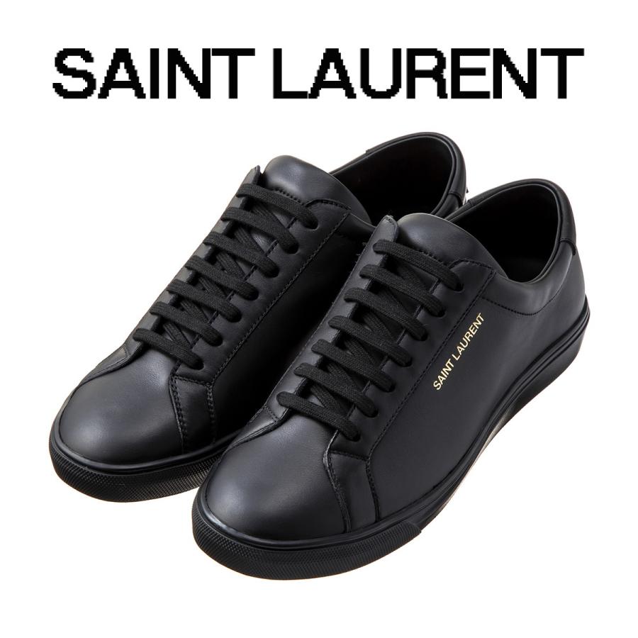 SAINT LAURENT サンローラン スニーカー メンズ ブラック レザー SAINT LAURENT サンローラン スニーカー メンズ ブラック レザー