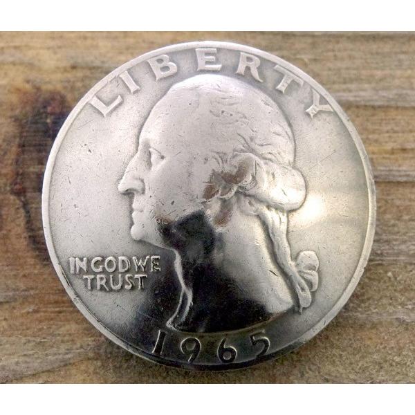 コンチョ ボタン 本物コイン使用 アメリカ 25セント ワシントン