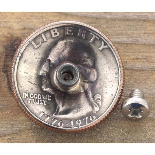 コンチョ　ボタン　本物コイン使用　アメリカ　25セント　ドラムボーイ　建国200年記念　クォーターダラー　直径約23mm　sizeb　人物　ネジ式　パーツ｜concho｜02