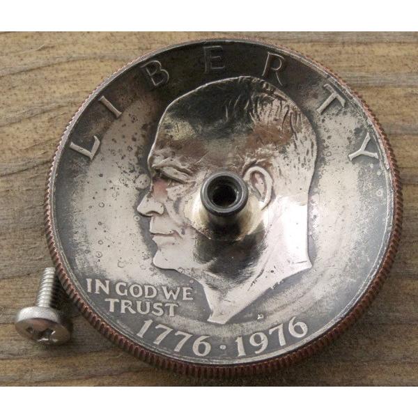 コンチョ ボタン 本物コイン使用 アメリカ 1ドル 自由の鐘 建国200年