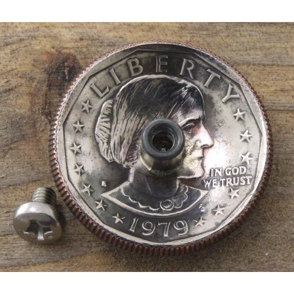 コンチョ　ボタン　本物コイン使用　アメリカ　1ドル　イーグル　アンソニー　直径約26mm　sizec　コインコンチョ　ネジ式コンチョ　パーツ｜concho｜02