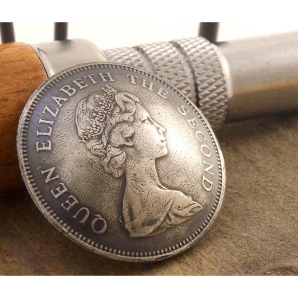 コンチョ　ボタン　本物コイン使用　香港　1ドル　エリザベス2世　直径約25mm　sizeb　人物　コインコンチョ　ネジ式コンチョ　パーツ｜concho｜03