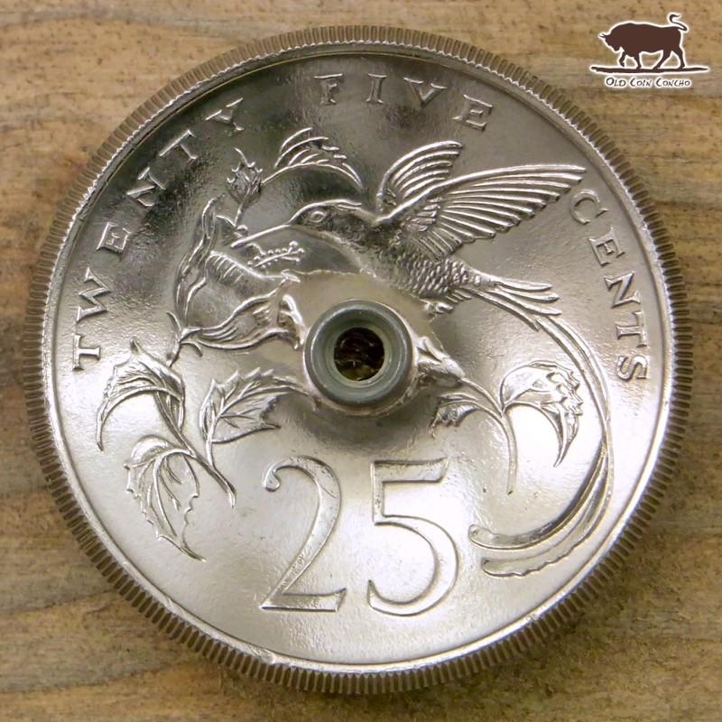 コンチョ　ボタン　本物コイン使用　ジャマイカ　25セント　国章面　直径約32mm　sized　motifsc　コインコンチョ　ネジ式コンチョ　パーツ｜concho｜02