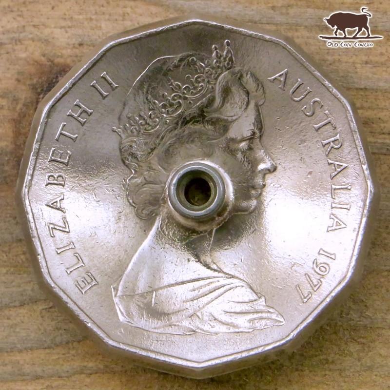 コンチョ　ボタン　本物コイン使用　オーストラリア　50セント　1977年　直径約32mm　sized　motifsc　コインコンチョ　ネジ式コンチョ　パーツ｜concho｜02