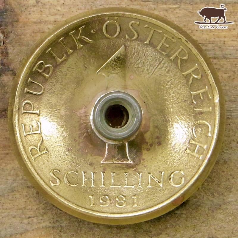 コンチョ ボタン 本物コイン使用 オーストリア 1シリング