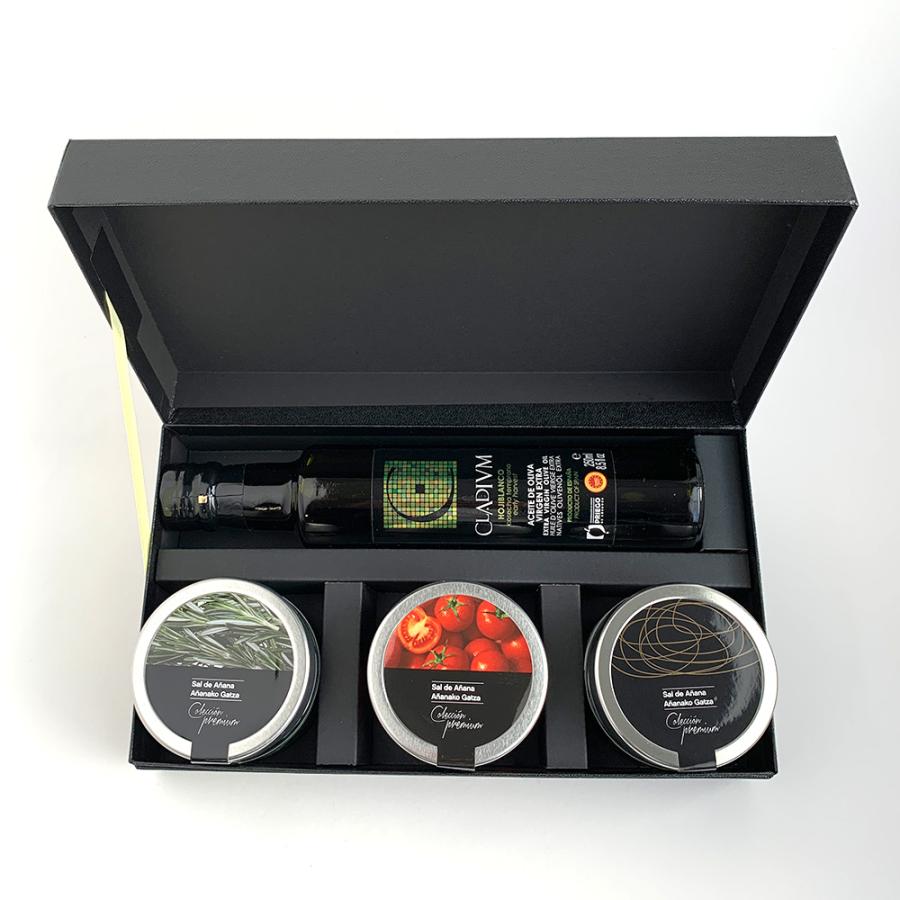内祝い お返し おしゃれ エキストラヴァージンオリーブオイルと泉の岩塩3種『クラディウン・トマト・ブラックオリーブ・ガーリック』ギフトセット