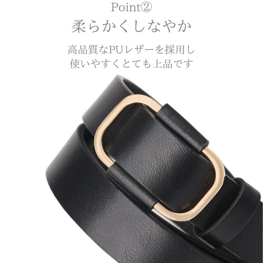 新品未使用 ラウンジドレス レザー ベルト ブラック ゴールドバックル スクエア florist（フローリスト） ベルト レディースゴールドスクエアバックル