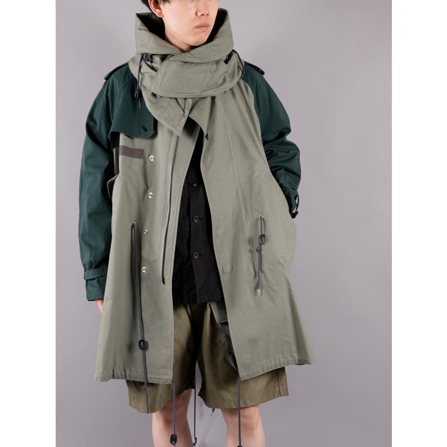 時間指定可 カーキ 国内正規取り扱い カーキ Confidence モッズトレンチコート Facetasm ファセッタズム 21春夏 Trench Coat メンズファッション Mods ミリタリージャケット