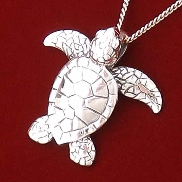 ウミガメ 海亀 ホヌ ハワイアンジュエリー ネックレス チェーン メンズ レディース シルバー925 シンプル ブランド おすすめ 人気 送料無料