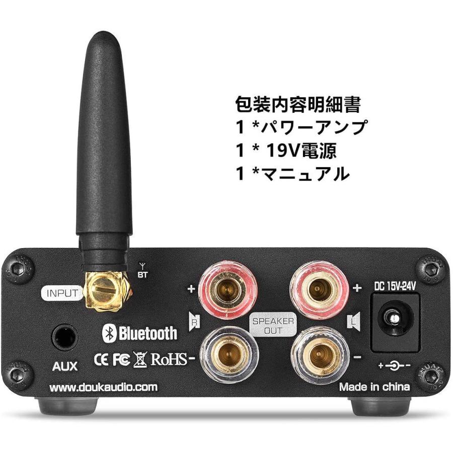 Douk Audio G5 HiFi Bluetooth 5.0 デジタル パワーアンプ Mini クラスDステレオ アンプ (ブラックカラー)｜connect-infinity｜07