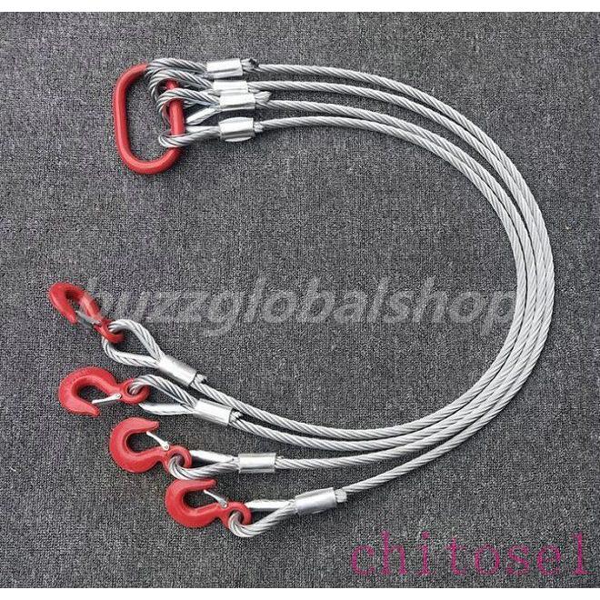 玉掛け ワイヤーロープ 4本吊り フック付き 使用荷重2t 長さ1ｍゾンチー亜鉛メッキ鋼製 ワイヤースリング 玉掛ワイヤー 人気 注目 売れ筋 定番 快適_1