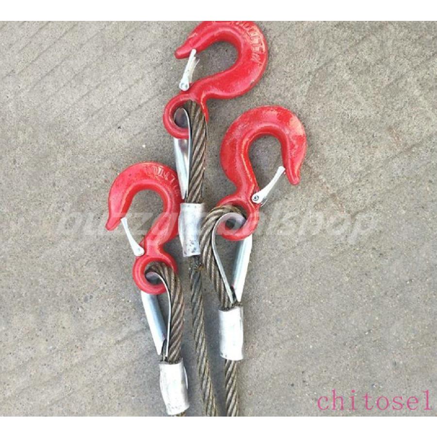 玉掛け ワイヤーロープ 4本吊り フック付き 使用荷重2t 長さ1ｍゾンチー亜鉛メッキ鋼製 ワイヤースリング 玉掛ワイヤー 人気 注目 売れ筋 定番 快適_3