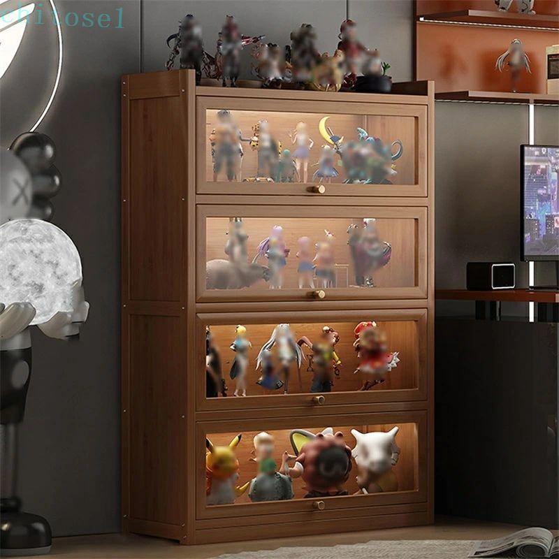 ケース アクリル ショー 天然竹製コレクション 竹枠 大容量のストレージ コレクションラックゾンチー透明展示 耐衝撃 保護 薄型 持ちやすい 快適 使いやすい_11