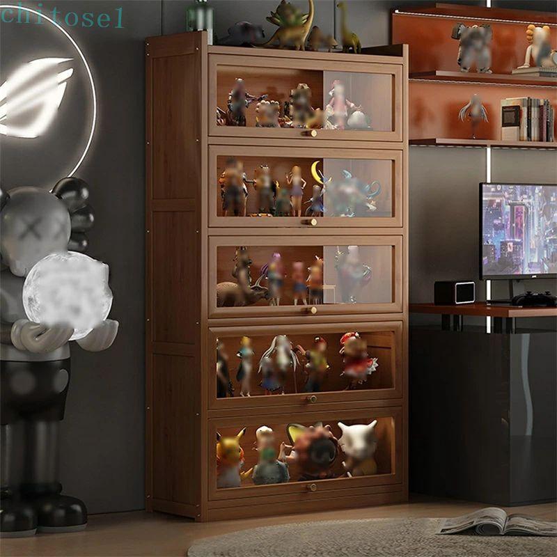 ケース アクリル ショー 天然竹製コレクション 竹枠 大容量のストレージ コレクションラックゾンチー透明展示 耐衝撃 保護 薄型 持ちやすい 快適 使いやすい_12